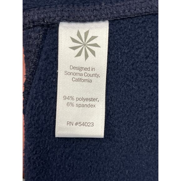 Athleta Navy Fleece Lined Leggings Reflective Stripe Pockets Size Large - Picture 10 of 12